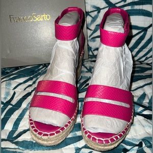 Franco Sarto Espadrilles. Fuschia pink. 7.5. Worn a couple times to office.